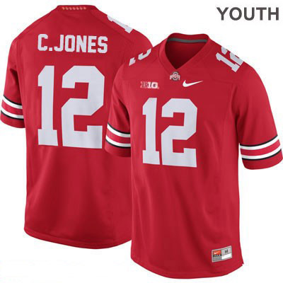 Youth NCAA Ohio State Buckeyes Cardale Jones #12 College Stitched Authentic Nike Red Football Jersey JL20Y02GK